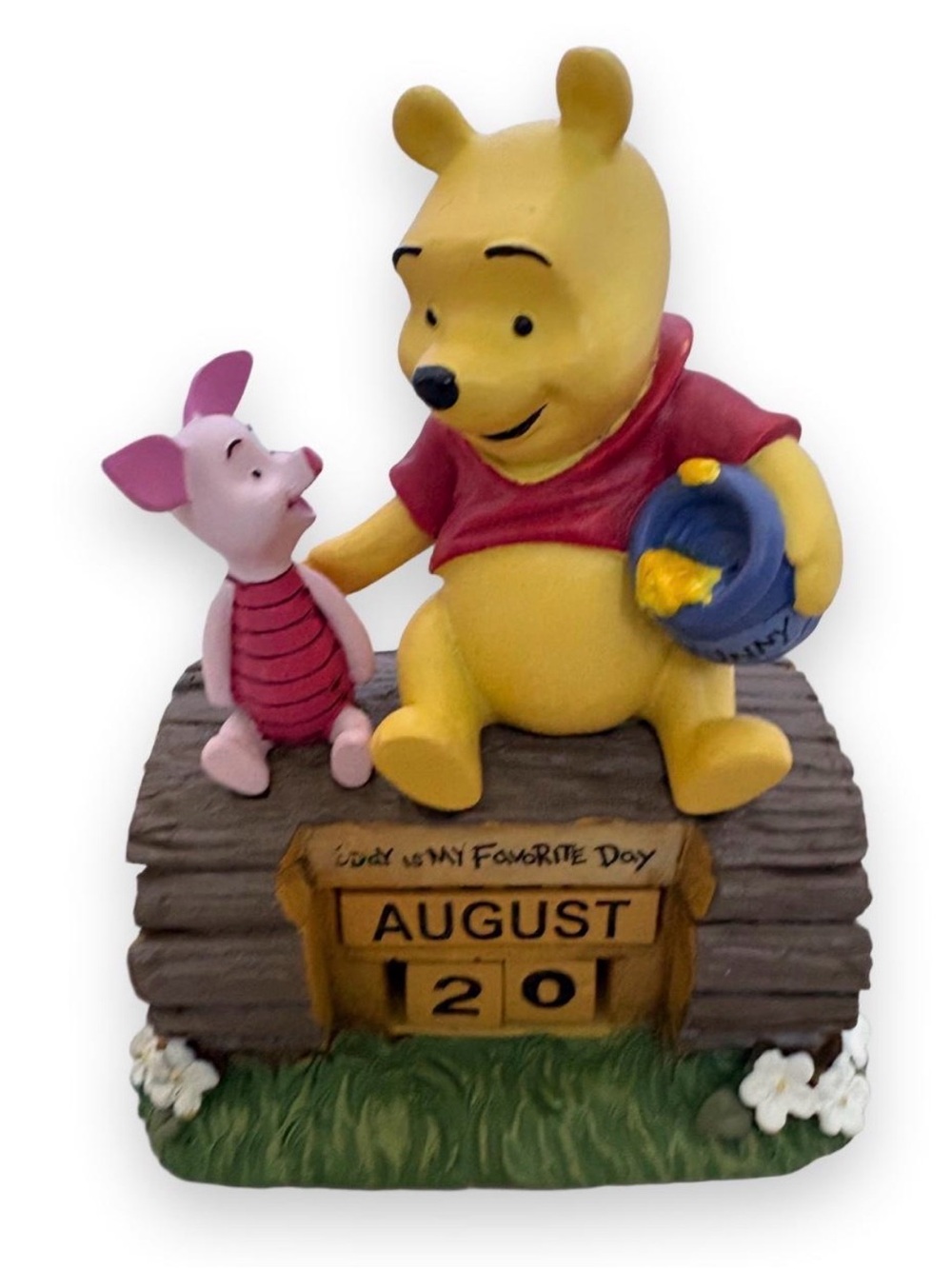 Vintage Winnie the Pooh & Piglet August Perpetual Calendar Figurine